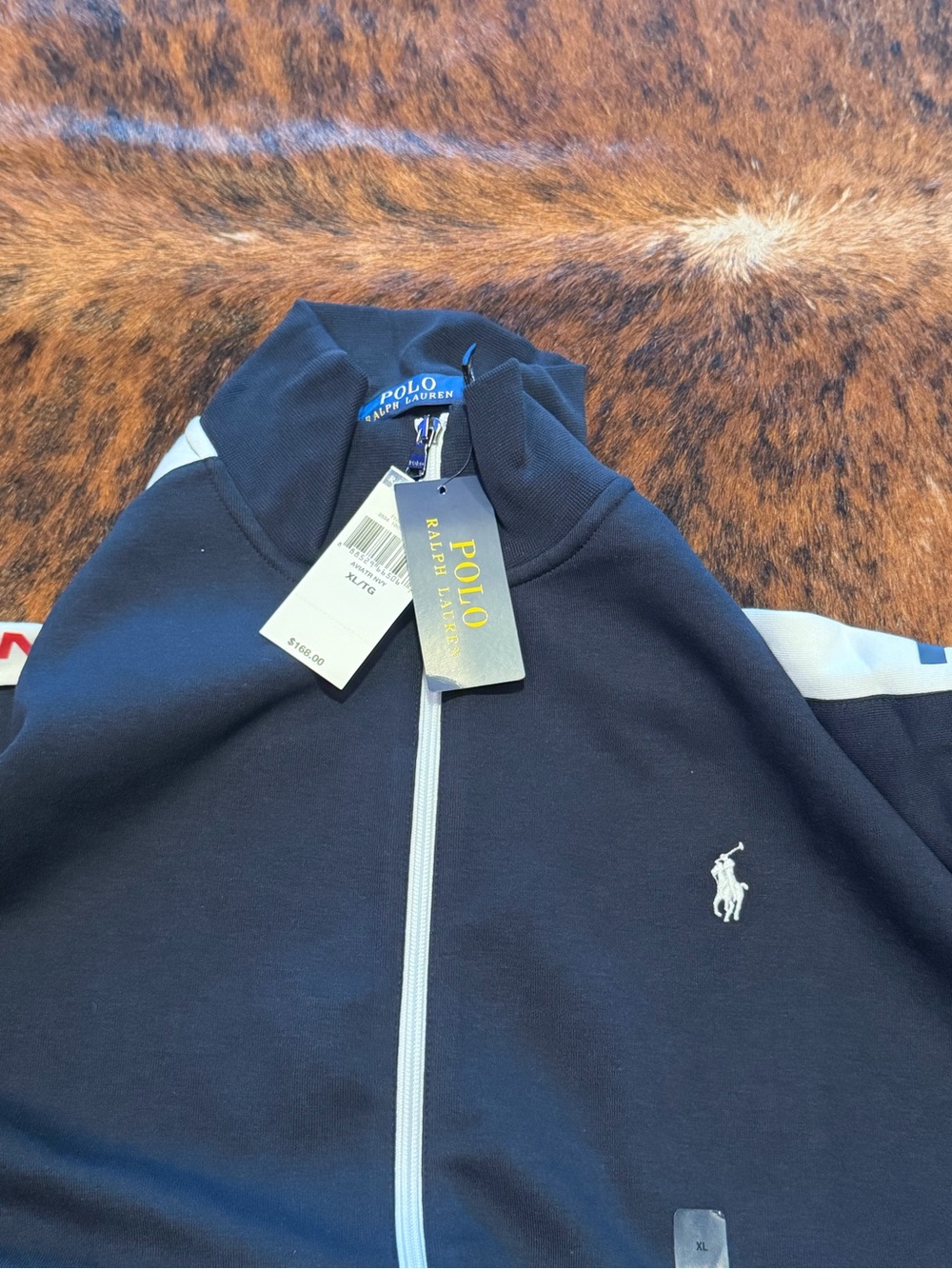 Polo Ralph Lauren Double Knit Aviator Track Jacket Blue Navy NWT Men’s XL - Picture 8 of 12